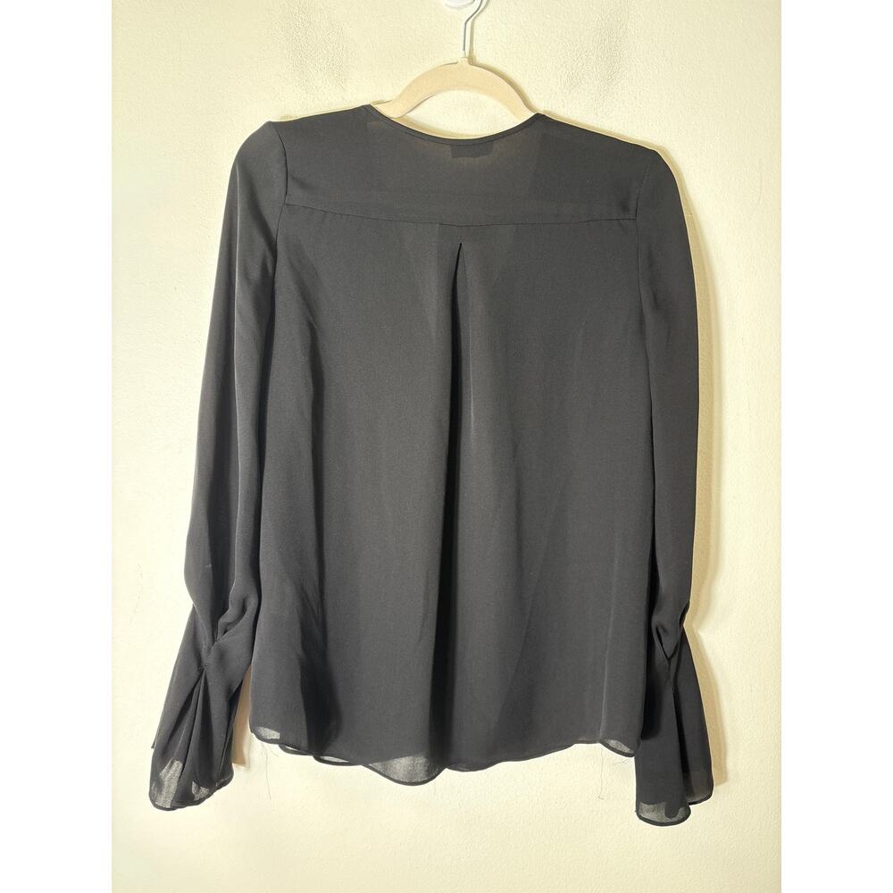 Joie Black Long Sleeve Silk V-Neck Tunic Sz S - Picture 3 of 3